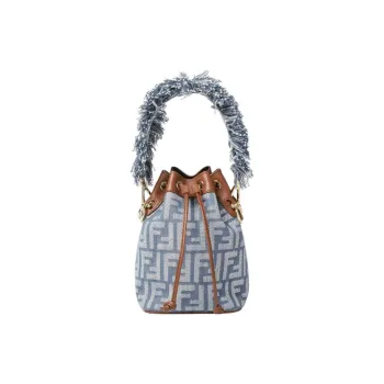 FENDI Mon Tresor Denim Bucket Bag, Shoulder Bag, Crossbody Bag, Handbag Mini Women's Blue