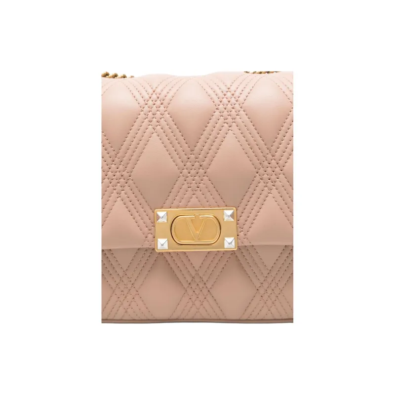 Valentino VLogo Signature Calfskin Shoulder Bag Women's Dark Pink-4