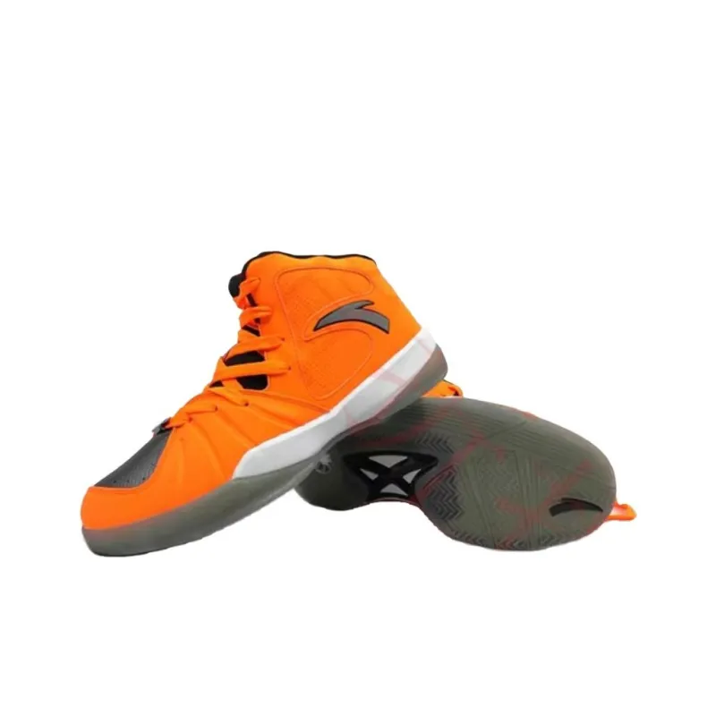 Anta Shock Absorbers With Slip Resistant And Abrasion Resistant Properties High Top Basketball Shoes Men's Orange-2