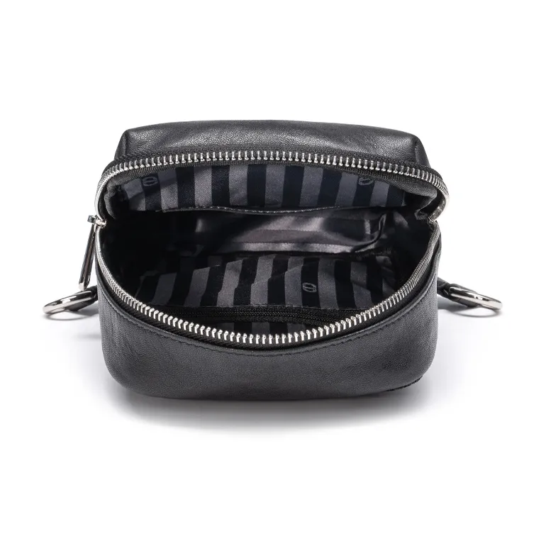 Chrisdien Deny Cow Leather With Fabric Sling Bag Regular Men's Black-5
