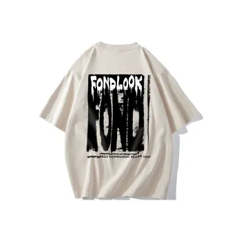 FONDLOOK T Shirts Unisex Light Beige Apricot