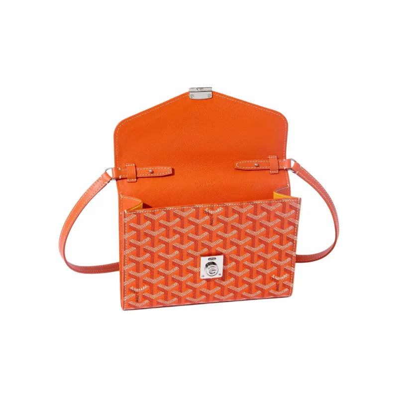 GOYARD Canvas With Calfskin Shoulder Bag, Crossbody Bag Women's Orange-3