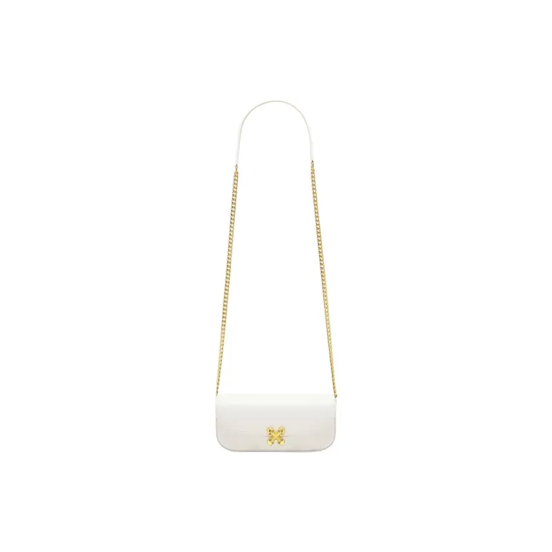 Alexander McQueen Skull Cow Leather Shoulder Bag Trumpets Women's Ivory-1