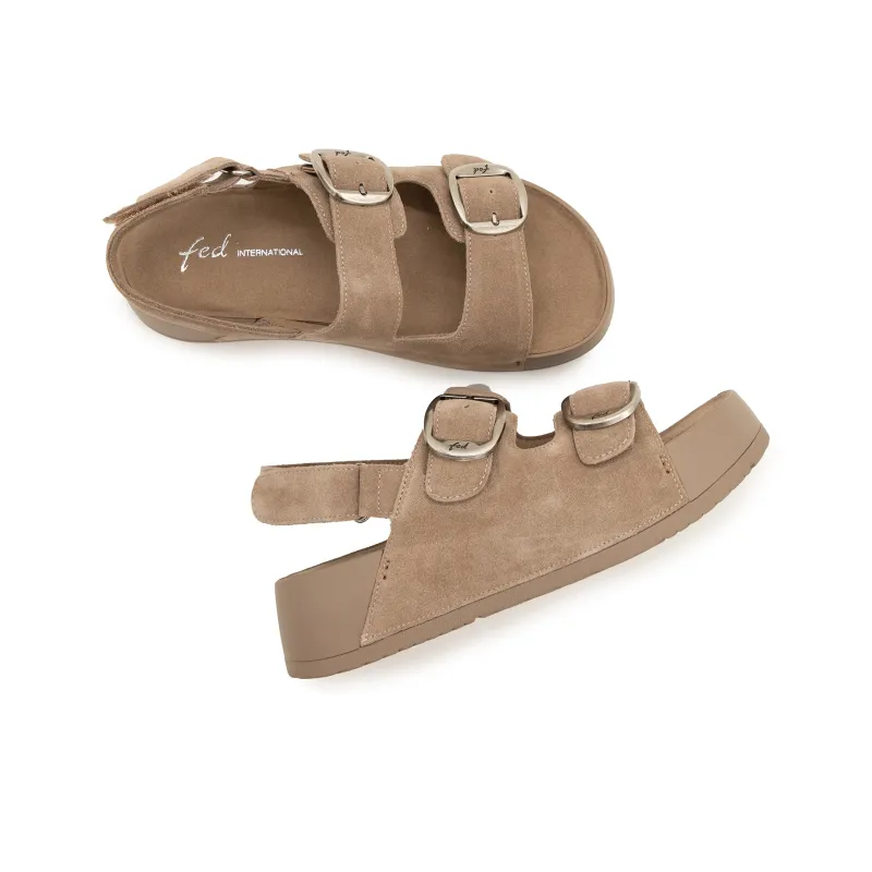 FED One Strap Sandals Women's Camel-4