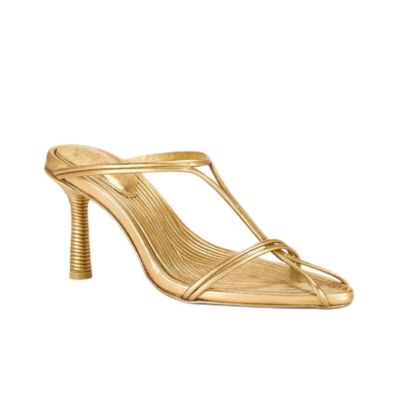 CULT GAIA Slide Slippers 9cm Women's Gold-2
