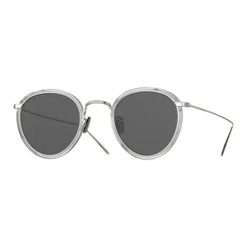 EYEVAN 7285 Titanium Round Sunglasses Unisex Silver