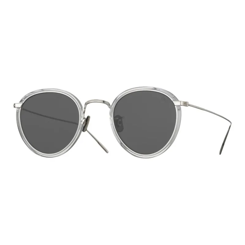 EYEVAN 7285 Titanium Round Sunglasses Unisex Silver-0