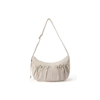 FILA FUSION Fabric Shoulder Bag Unisex Sue Beige Khaki