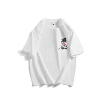 WOSAWE Pattern Crew Neck Streetwear Loose Fit Casual Couple Half Sleeve T Shirt Unisex