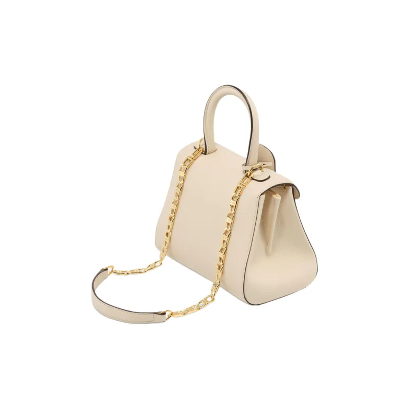Delvau Calfskin Bag Strap Unisex Beige-1