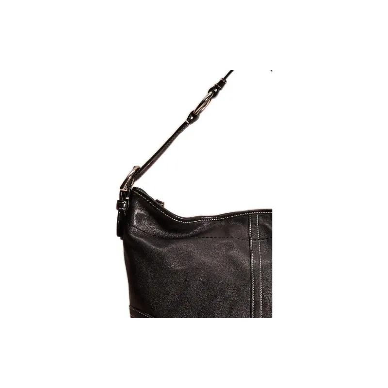 COACH Soho Leather Hobo Bag, Handbag, Shoulder Bag Medium Size Women's Black-1