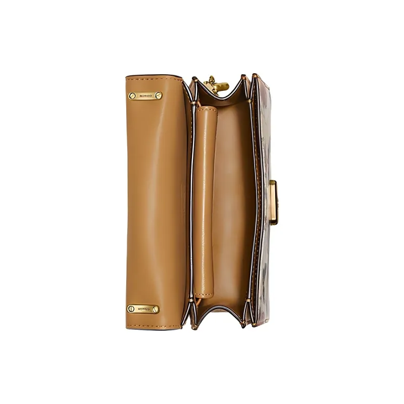 COACH MINT+SERF Collaboration Bandit Cow Leather Crossbody Bag, Shoulder Bag Trumpets Women's Brown-3
