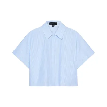 ZARA Shirts Women's White/Sky Blue