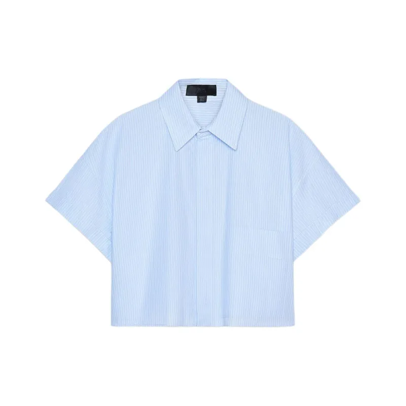 ZARA Shirts Women's White/Sky Blue-0