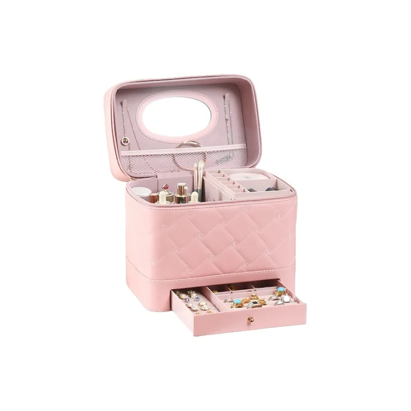 MUYAXUAN Large Capacity Makeup Bag, Travel Suitcase Storage Box-0