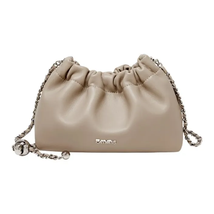 Narandu Cow Leather Cloud Bag Chain Crossbody Bag Shoulder Bag Small Size Women's Brown/Oat/Midnight Black-6