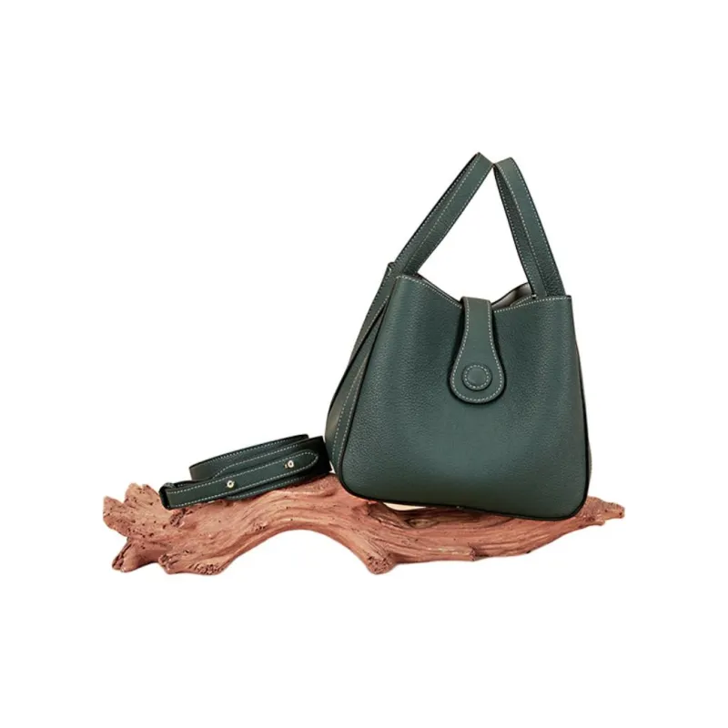 Why Cow Leather Bucket Bag, Basket Bag, Shoulder Bag, Crossbody Bag, Handbag Trumpets Women's Multicolor-9