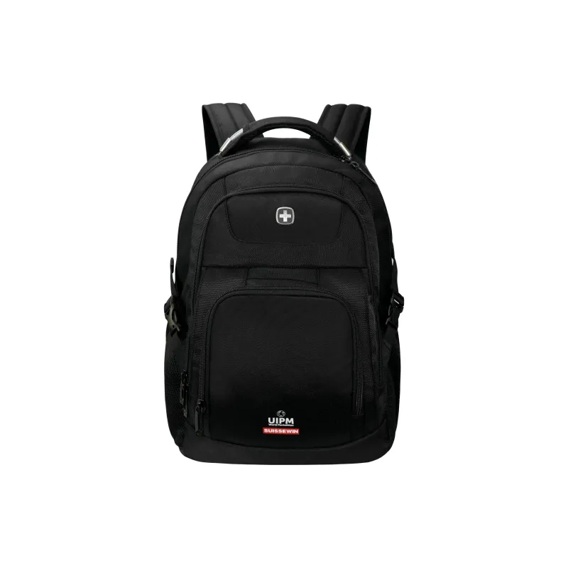 SUISSEWIN Polyester Laptop Backpack Men's Black-0