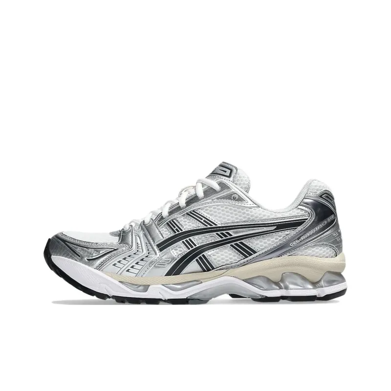 Asics Gel Kayano 14 Abrasion Resistant Breathable Low Top Casual Running Shoes Unisex Silver White-0