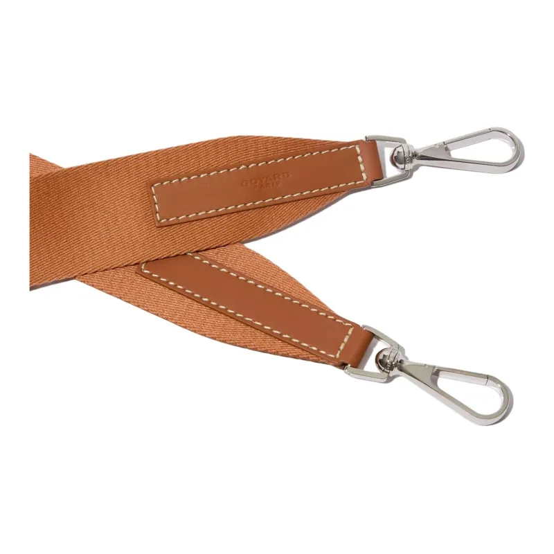 GOYARD SANGLE Polyester Cotton Blend With Clamecy Cow Leather Bag Strap Unisex Brown-1