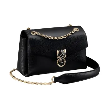 CARTIER Panthère De Cartier Calfskin Handbag Shoulder Bag Crossbody Bag Mini Women's Black