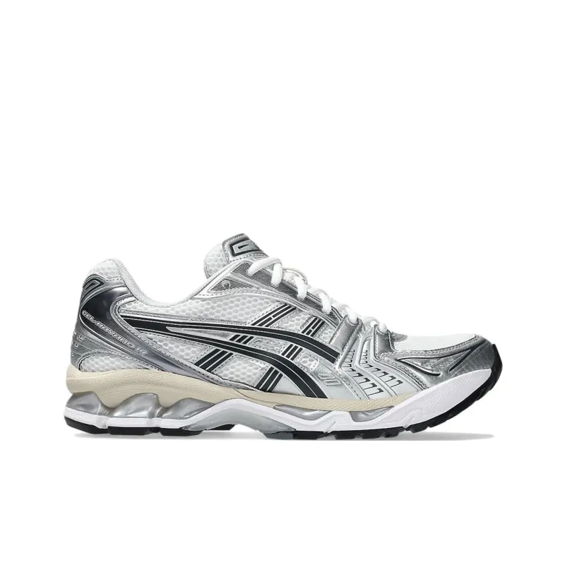 Asics Gel Kayano 14 Abrasion Resistant Breathable Low Top Casual Running Shoes Unisex Silver White-1