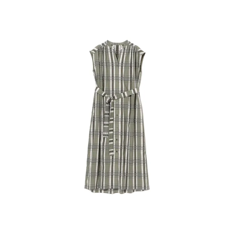 Beams Sleeveless Dress Women's Olive Green-0
