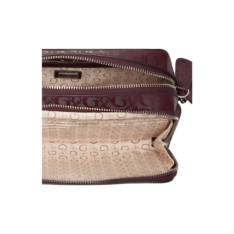 GUESS Artificial Leather Shoulder Bag, Crossbody Bag Mini Women's Burgundy-4