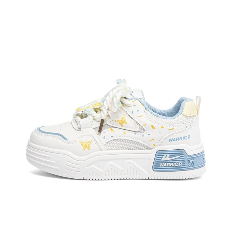 Warrior Slip Resistant, Abrasion Resistant, Breathable Low Top Skateboard Shoes Women's Beige Yellow Blue-0