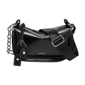 Narandu Cow Leather Pillow Bag Shoulder Bag Medium Size Women's Midnight Black/Brown