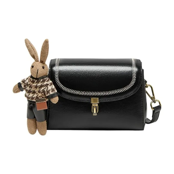 Narandu PVC Small Square Bag Crossbody Bag Shoulder Bag Small Size Women's Brown/Midnight Black-0