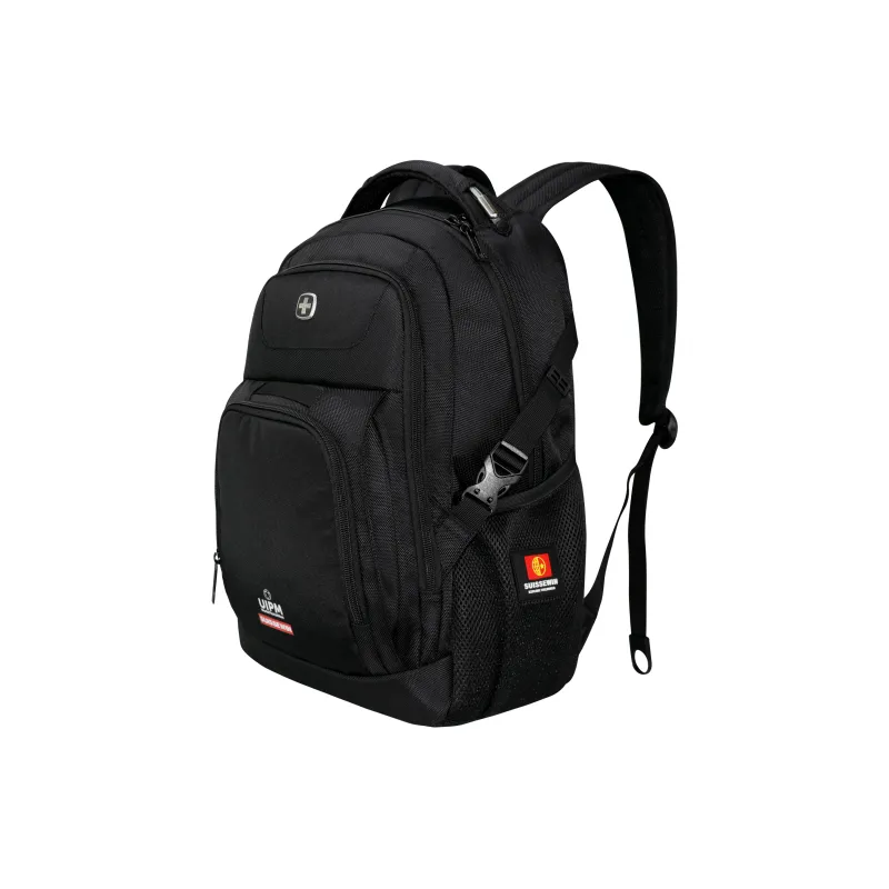 SUISSEWIN Polyester Laptop Backpack Men's Black-1