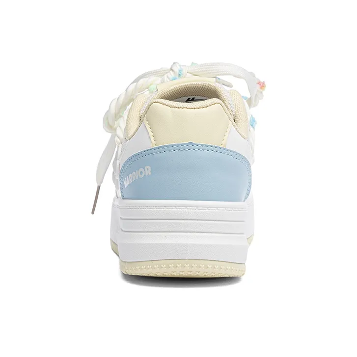 Warrior Slip Resistant, Abrasion Resistant, Breathable Low Top Skateboard Shoes Women's Beige Yellow Blue-3