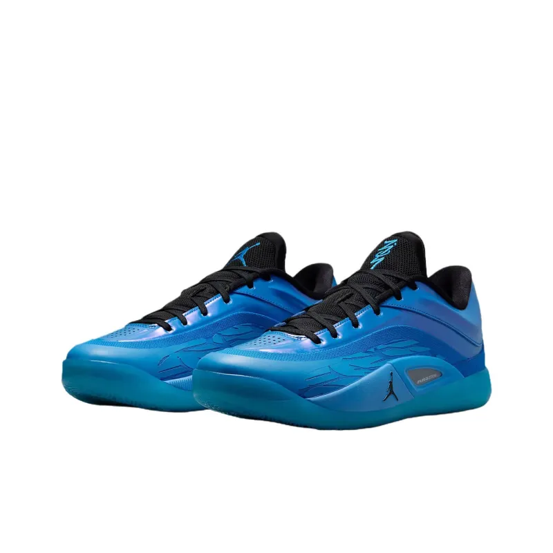 Jordan Zion 4 Abrasion Resistant Low Top Basketball Shoes Unisex Blue Black-2