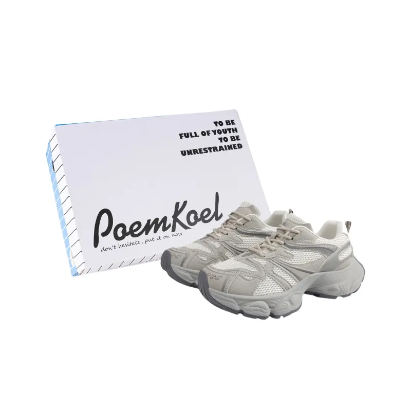 POEM KOEL Height Increasing Abrasion Resistant Lightweight Low Top Chunky Sneakers Women's-0