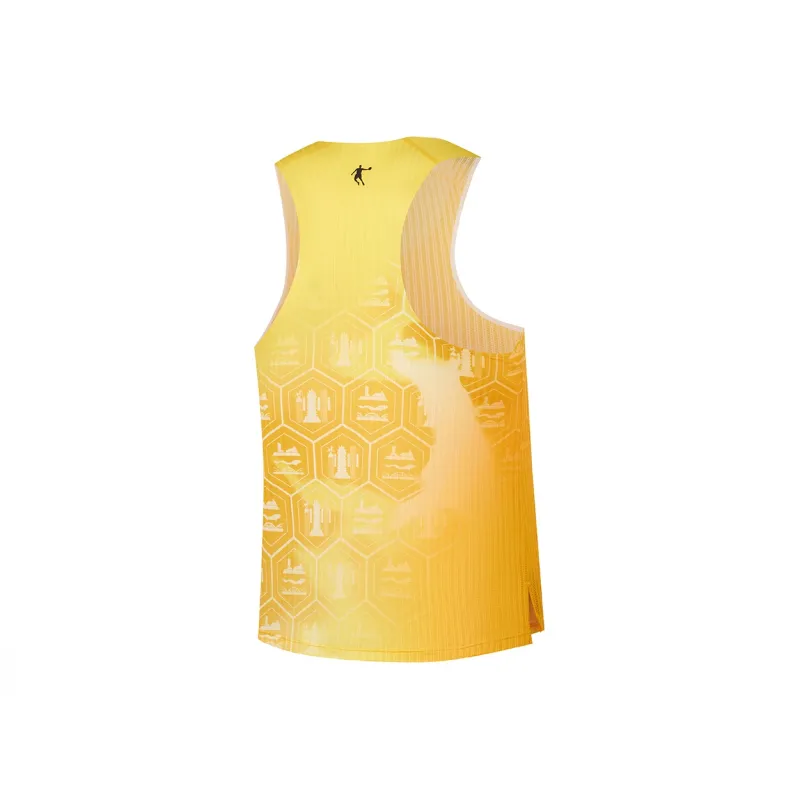 QIAODAN Tank Top Men's Spectral Yellow/Amber Yellow Print-1