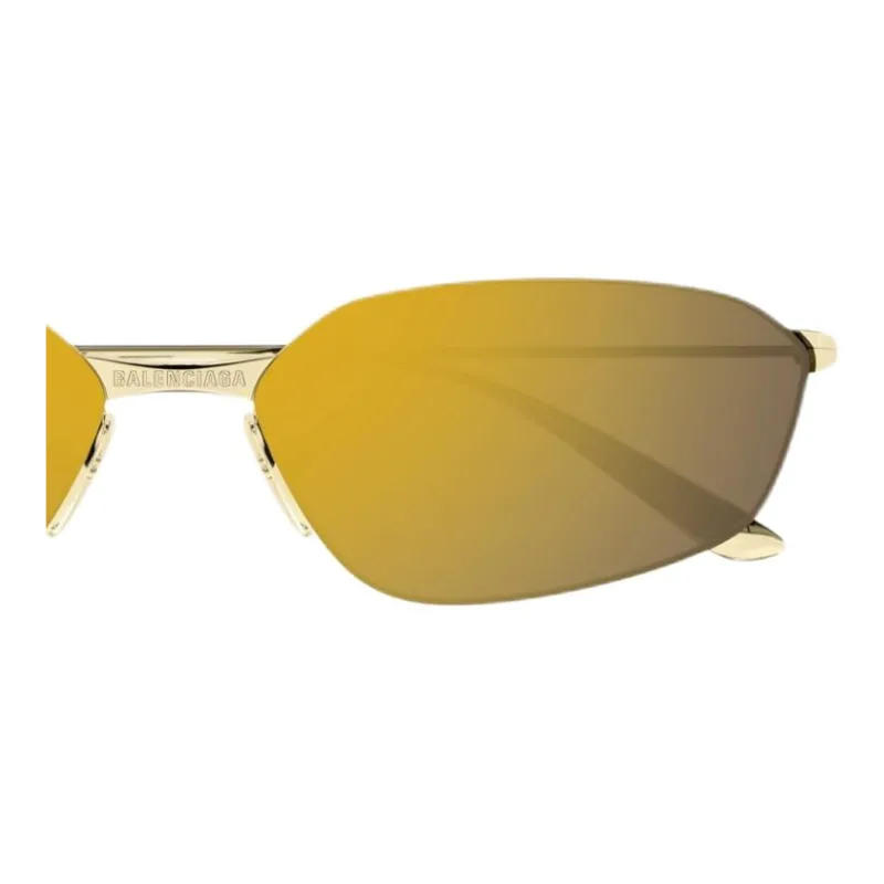 Balenciaga Metal Irregular Shape Sunglasses Unisex Gold-2