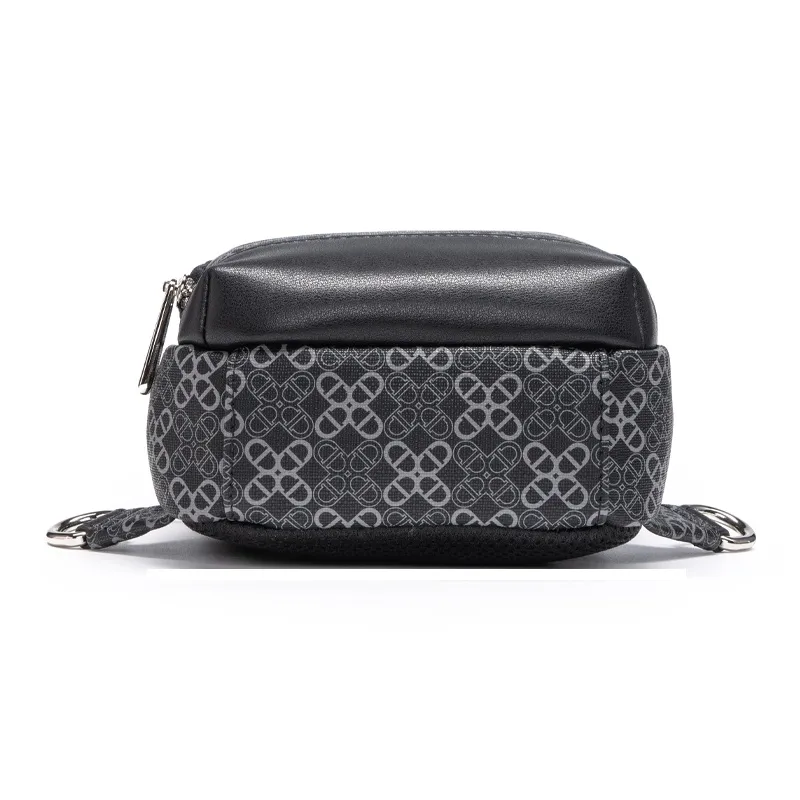Chrisdien Deny Synthetic Leather, Textile Mosaic Sling Bag Men's Black-4