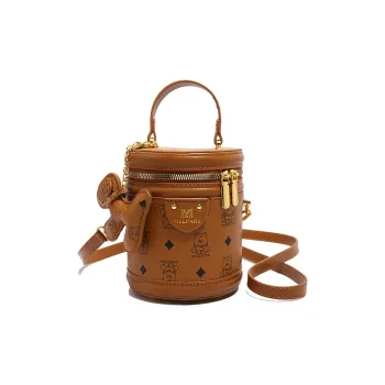 HCXK PU Bucket Bag, One Shoulder Handbag Women's Black/Pink/Yellow Brown/White & Black