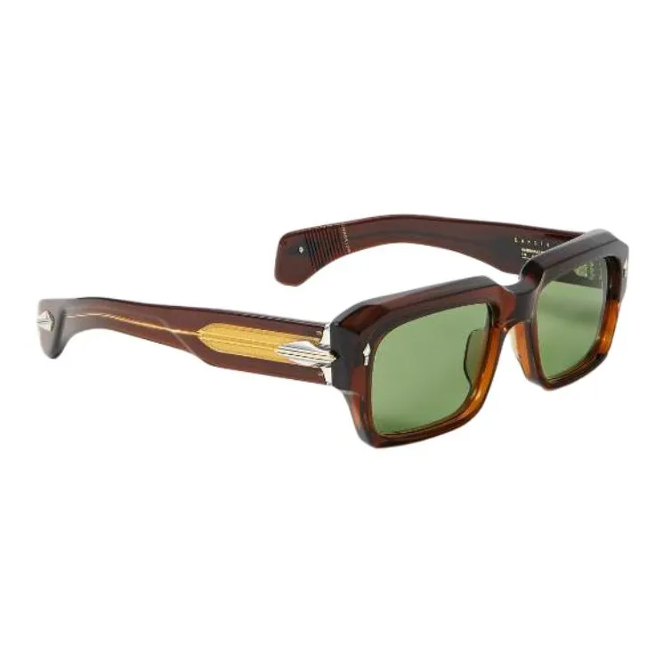 JACQUES MARIE MAGE Acetate Rectangular Sunglasses Men's Brown-1