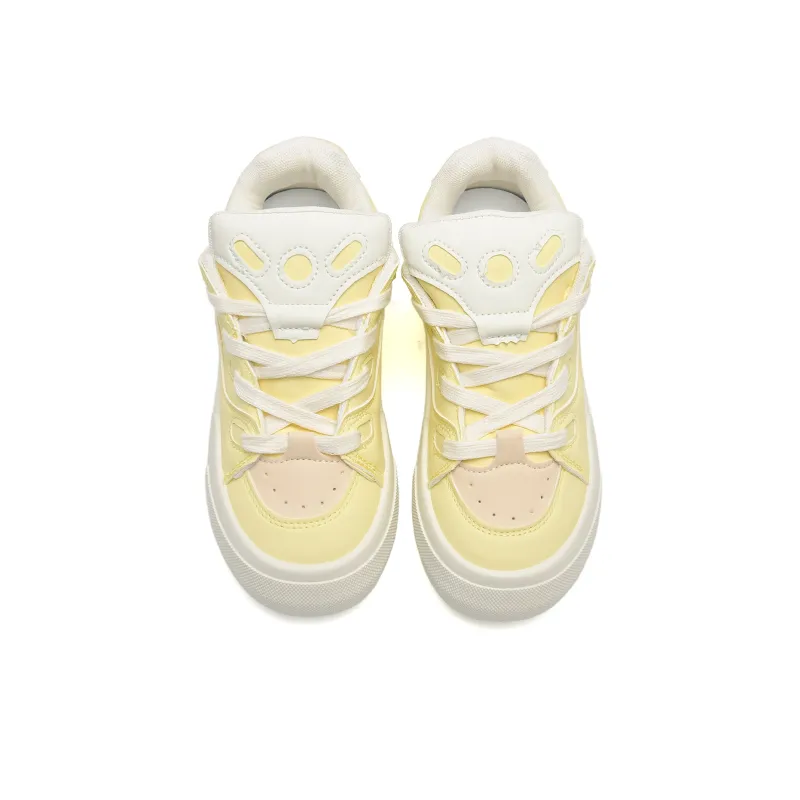 Z.SUO Coverage Balance Abrasion Resistant Lightweight Low Top Skateboard Shoes Women's Almond Yellow-3