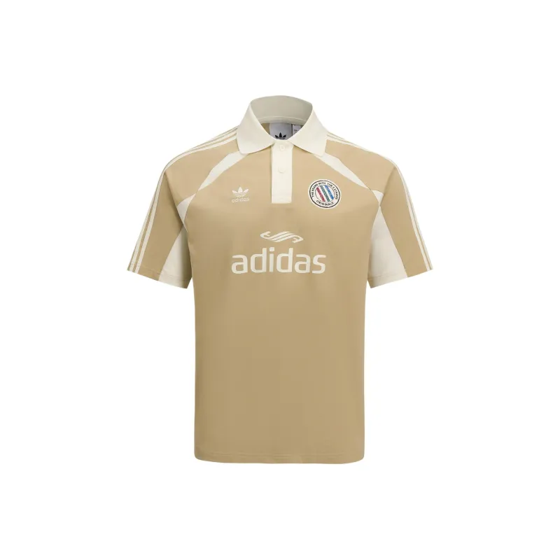Adidas Originals 3 Stripes SHORT SLEEVE POLO Shirt Men's Grassland Brown-0