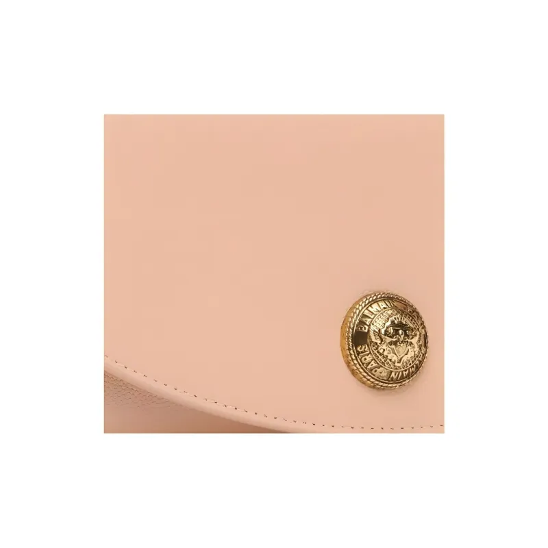 BALMAIN Calfskin Shoulder Bag Women's Pink-3