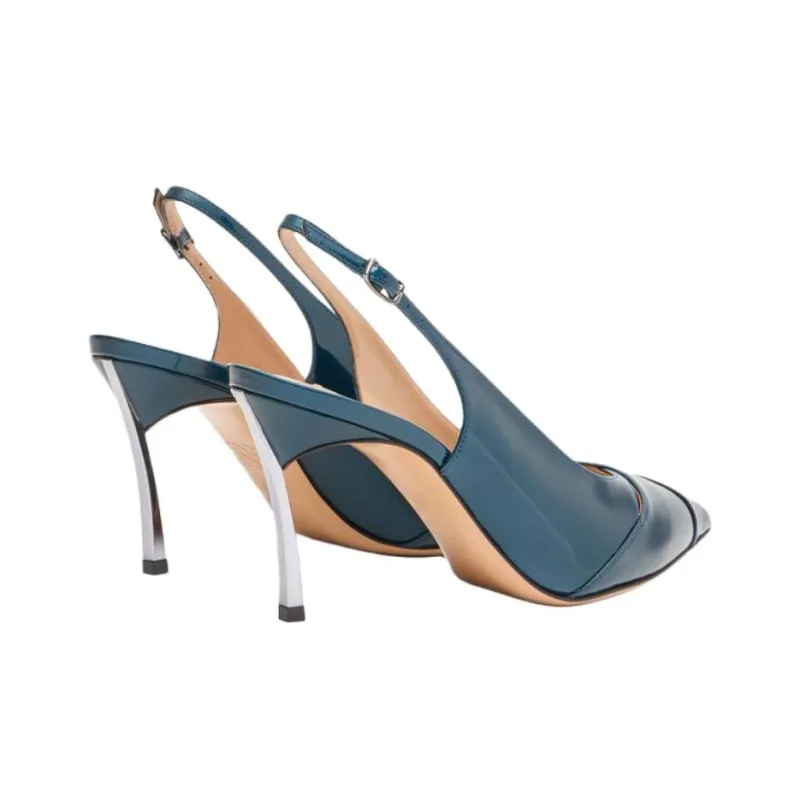 Casadei Samurai Blade Slim Heel High Heels 8cm Women's Blue-3