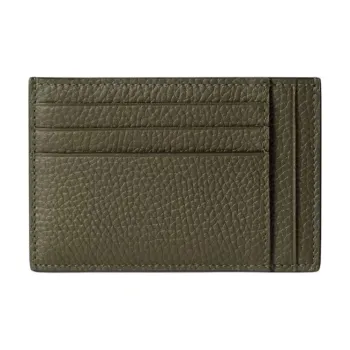 GUCCI Leather Card Holder Tubas Men's Dark Green