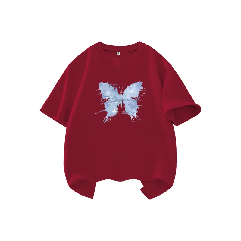 Cotton Drop Shoulder Sleeve T Shirt Women's-24