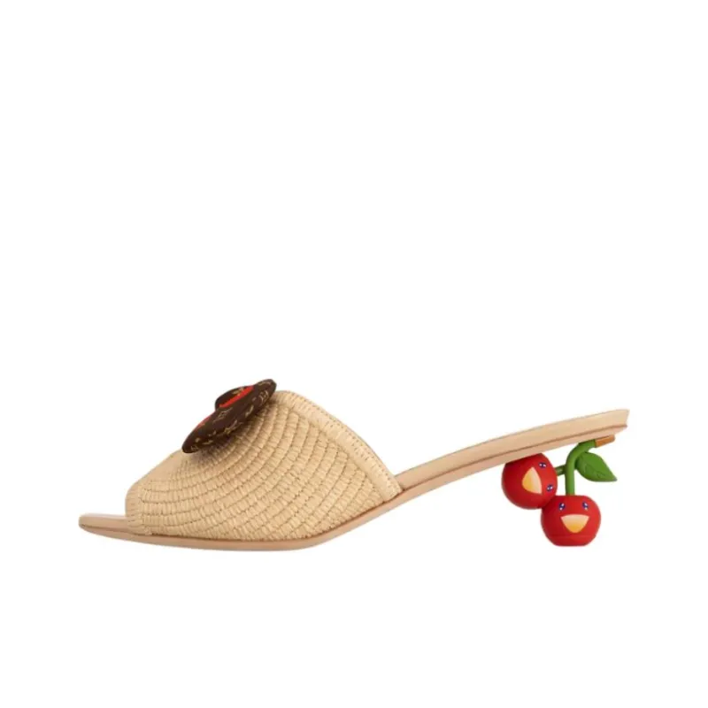 Takashi Murakami x LOUIS VUITTON Quiet Slide Slippers Women's Beige-0