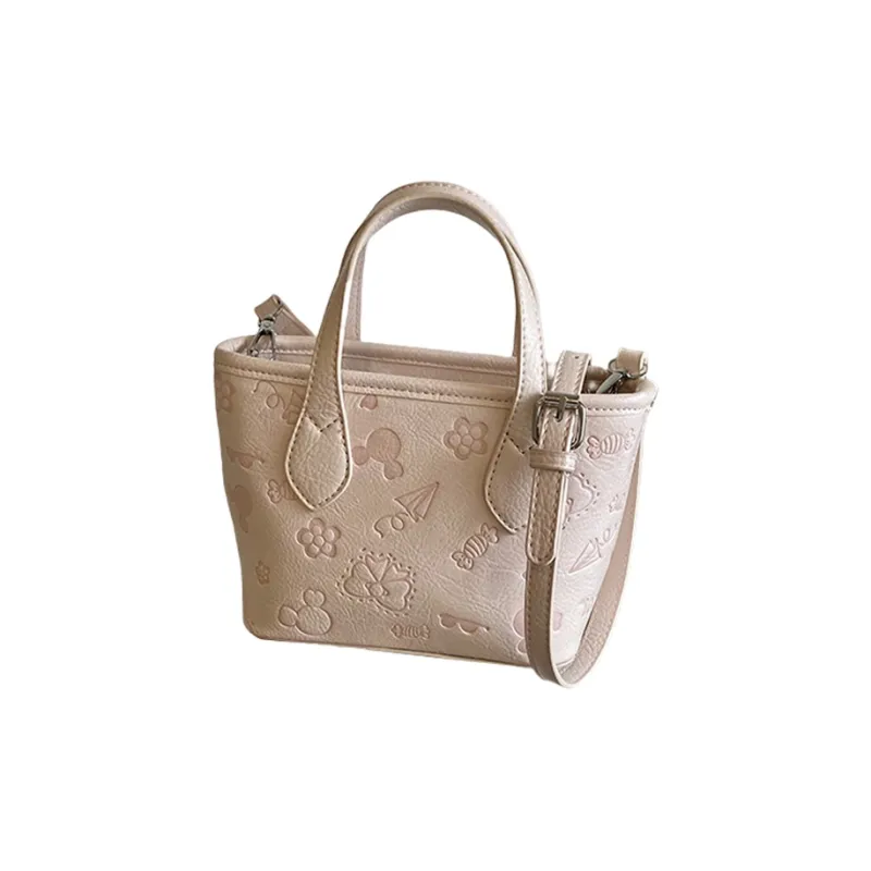 Teddy Bear Collection PU Shoulder Bag, Crossbody Bag, Handbag Women's White/Pink-0