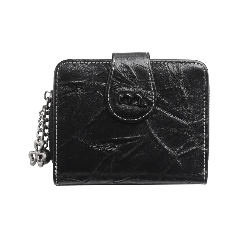 Miao Di Cow Leather Coin Purse Women's Obsidian Black-0