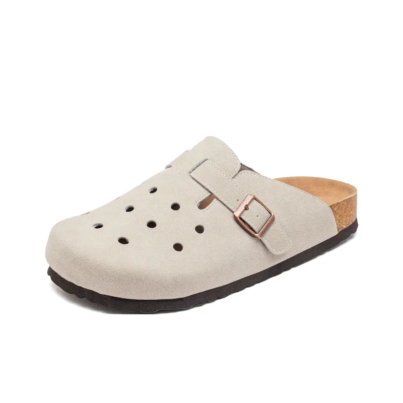 JOSINY Rubber Sole Cork Sole Closed Toe Slippers Men's-2